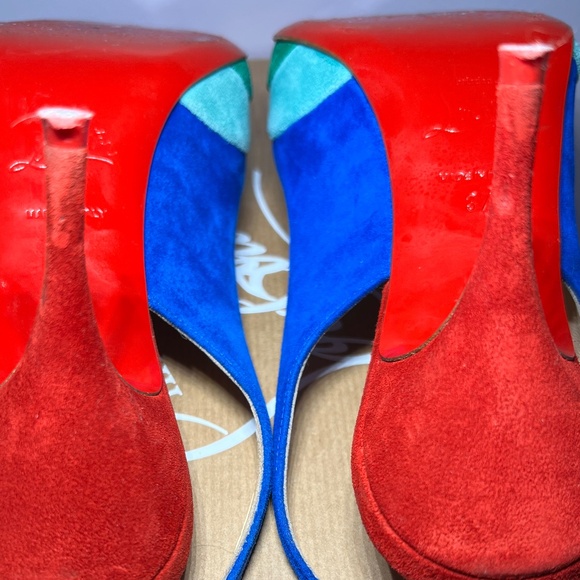 Christian Louboutin Degradama 80 Rainbow Suede Slingback’s - Picture 11 of 15